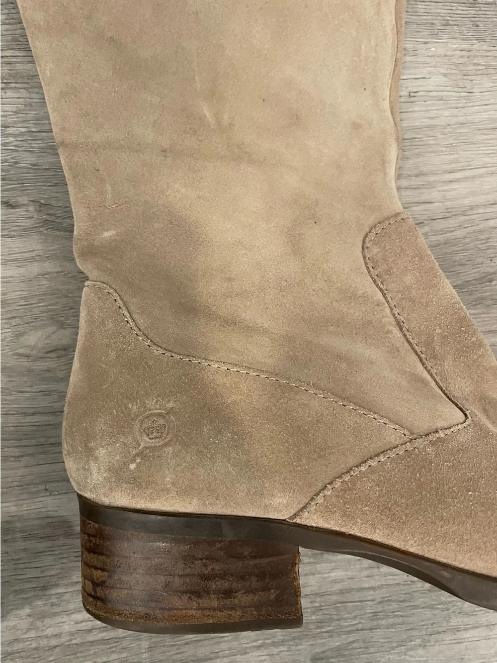 Born Classic Knee High Tall Leather Women's Boots Taupe Neutral Minimalist 9M